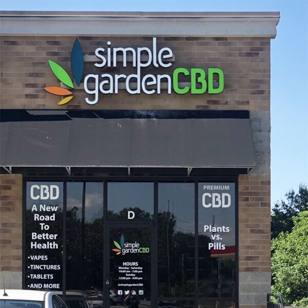 Front building view of our CBD shop near Augusta Green in Indianapolis, Indiana
