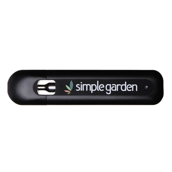 Front view of Delta 8 THC disposable vape sold by Simple Garden CBD.