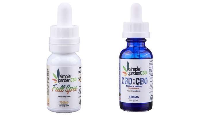CBD Isolate Tinctures, Full Spectrum Tinctures, and CBD:CBG Oil available to buy online in Akron, Ohio from Simple Garden CBD.