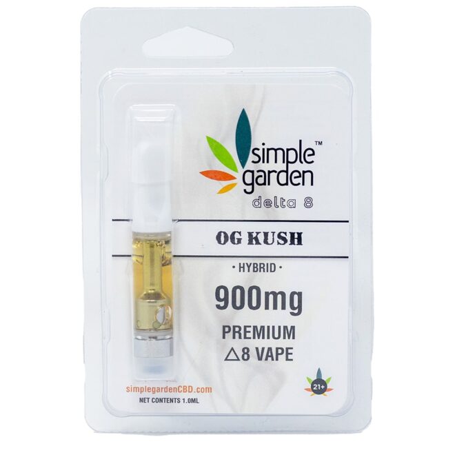 900mg Delta 8 THC Vape Carts available online and in store from Simple Garden.