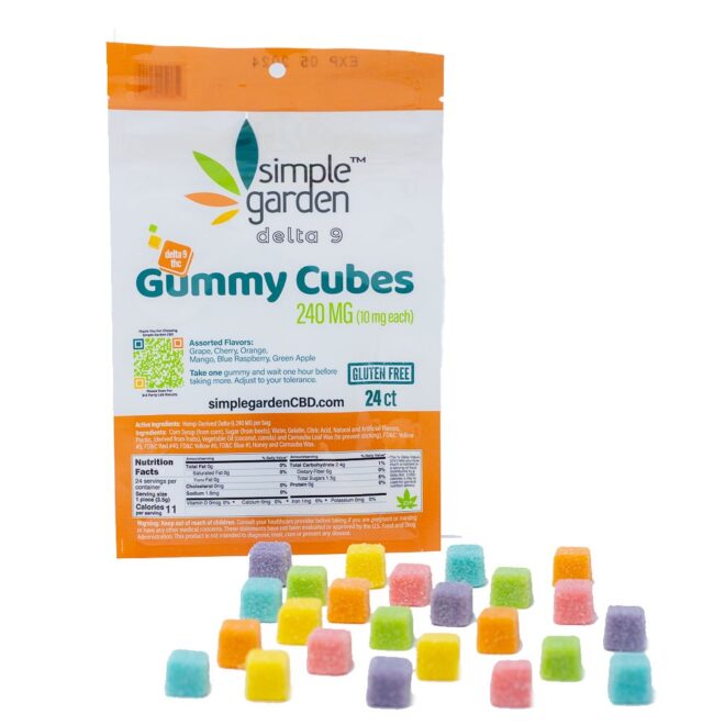 240mg Delta 9 THC Gummies edibles sold online by Simple Garden.