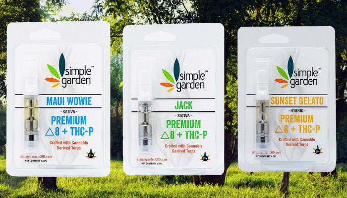 Three Delta 8 THCP Vape Carts near Fort Lauderdale, Florida ordered online from Simple Garden.