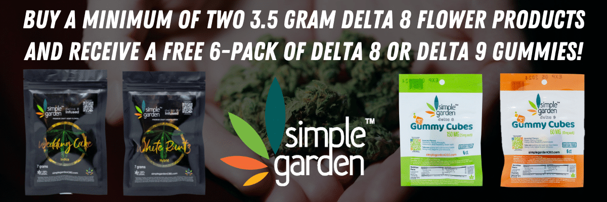 Simple Garden CBD - SGCBD - D8 Flower Promo Homepage Graphic