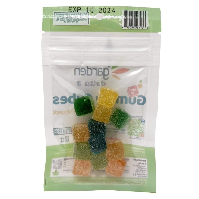12-count 100mg Delta 8 THC Gummies sold online and in store by Simple Garden.