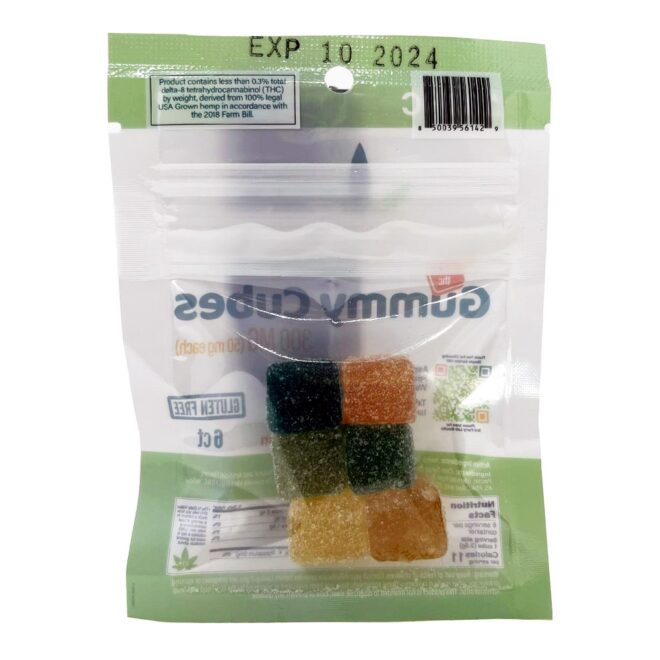 6-count 50mg Delta 8 THC Gummies sold online and in store by Simple Garden.