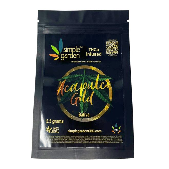 Acapulco Gold THCa Infused Premium Craft Hemp Flower sold by Simple Garden.