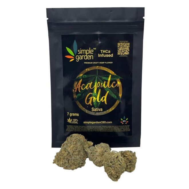 Acapulco Gold THCa Infused Premium Craft Hemp Flower sold by Simple Garden.