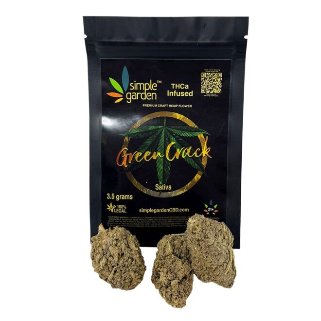 Green Crack THCa Infused Premium Craft Hemp Flower sold by Simple Garden.