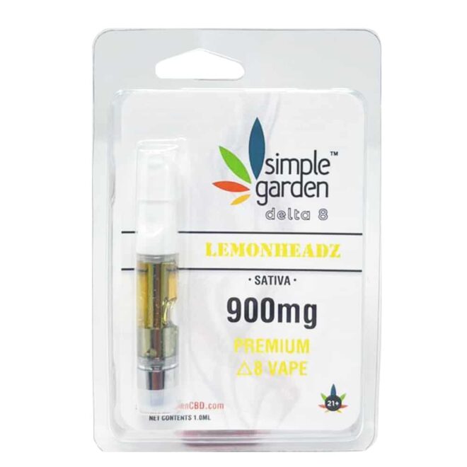 Lemonheadz 900mg Delta 8 Vape Cart available online and in store from Simple Garden.