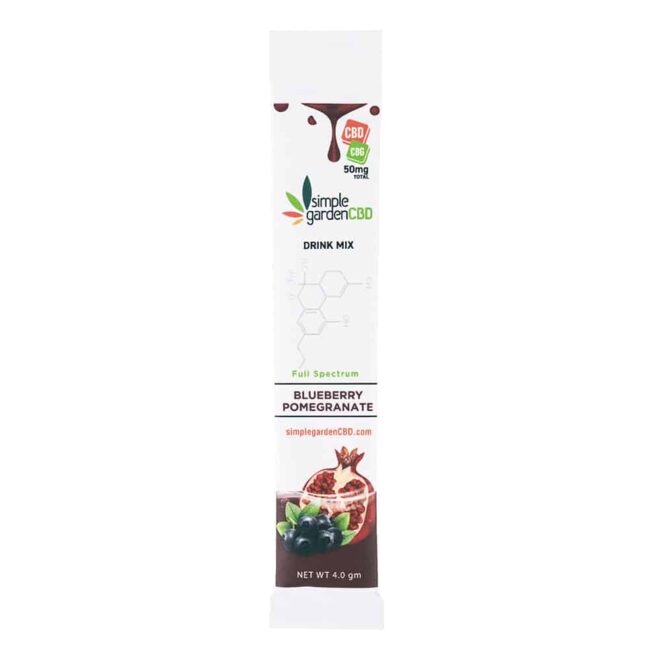 50mg CBD & CBG Full Spectrum Drink Mix Powder - Blueberry Pomegranate (Single)