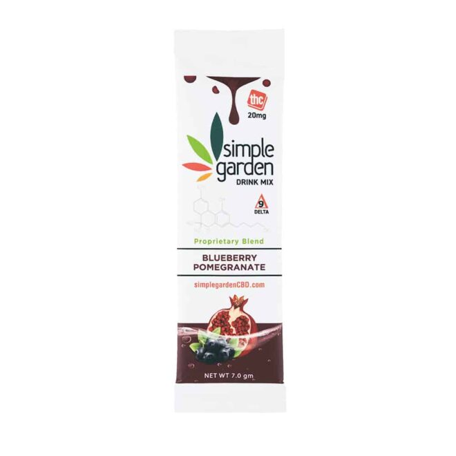 Blueberry Pomegranate Delta 9 Drink Mix Stick sold online and in store by Simple Garden.