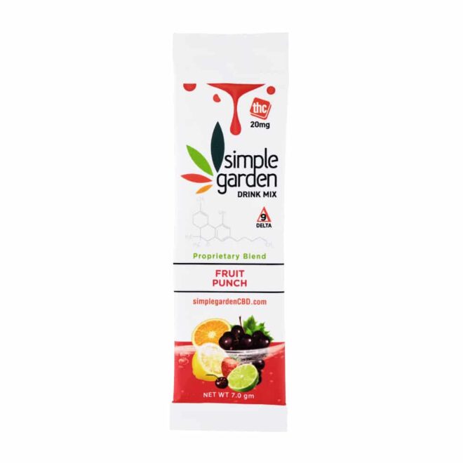 Fruit Punch Delta 9 Drink Mix Stick sold online and in store by Simple Garden.