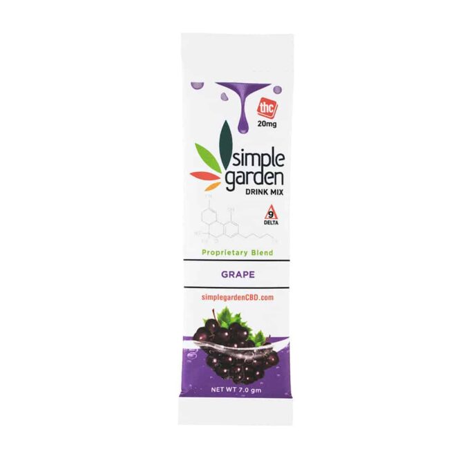 Grape Delta 9 Drink Mix Stick sold online and in store by Simple Garden.