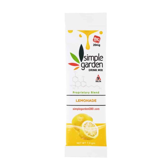 Lemonade Delta 9 Drink Mix Stick sold online and in store by Simple Garden.