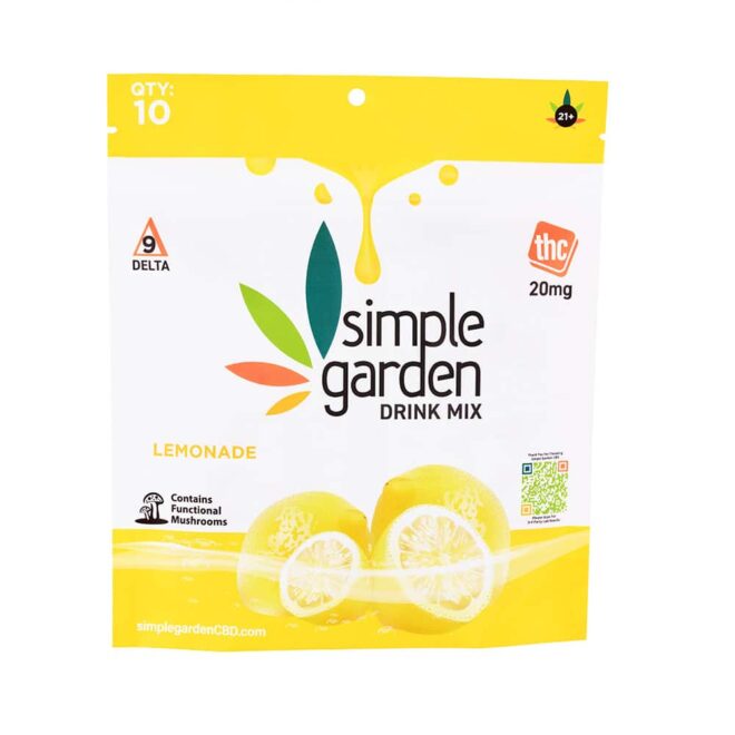 Lemonade Delta 9 Drink Mix 10-Count Pack sold online and in store by Simple Garden.