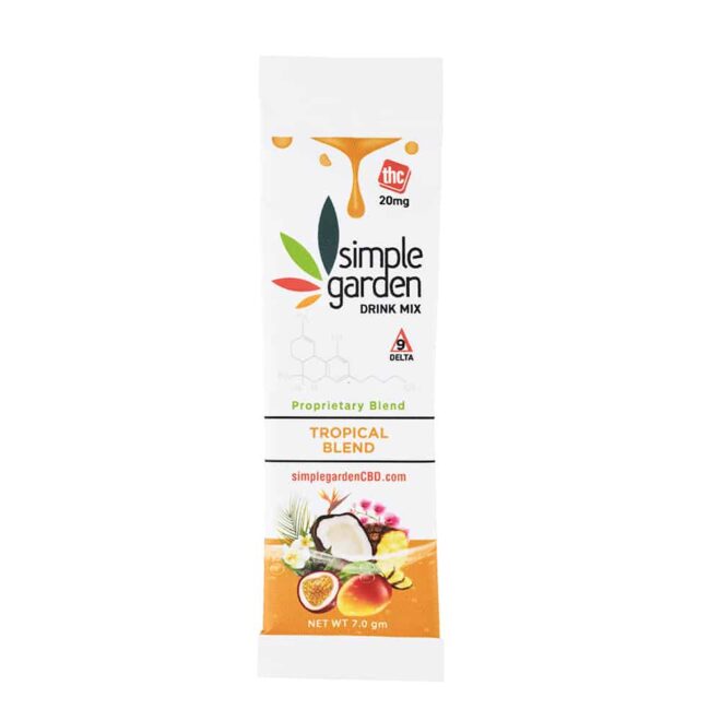 Tropical Blend Delta 9 Drink Mix Stick sold online and in store by Simple Garden.