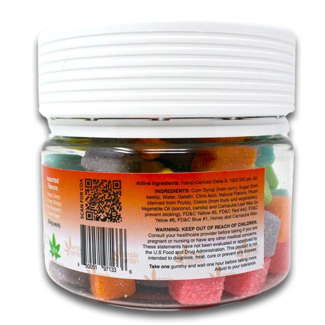 1000mg Delta-9 THC Gummies (100 Count) - Assorted Flavors - Image 2