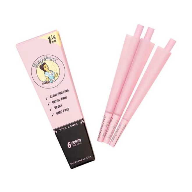 Pink Pre Rolled Cones 1 ¼ (6 Pack) by Blazy Susan