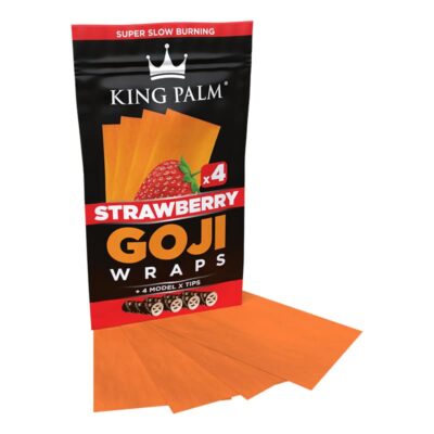 4 Goji Wraps w/ Model X Tips by King Palm - Strawberry