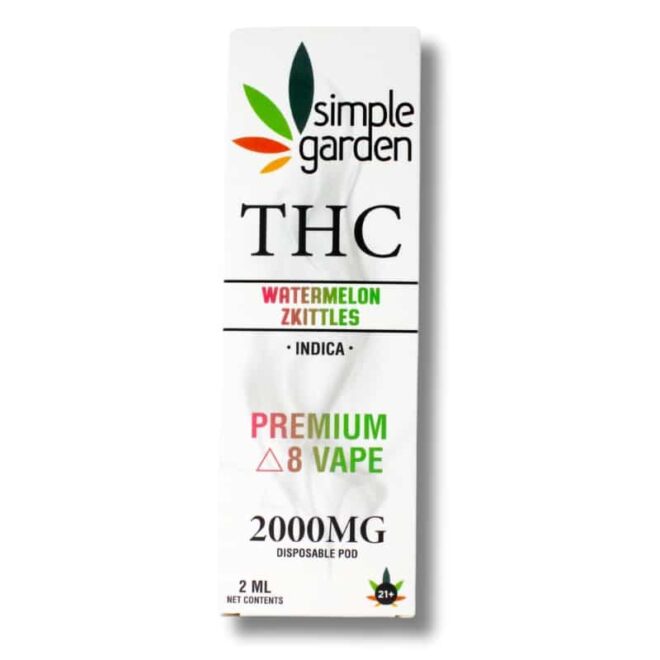 2000mg Delta-8 THC Disposable Vape - Watermelon Zkittles (Indica) - Image 3