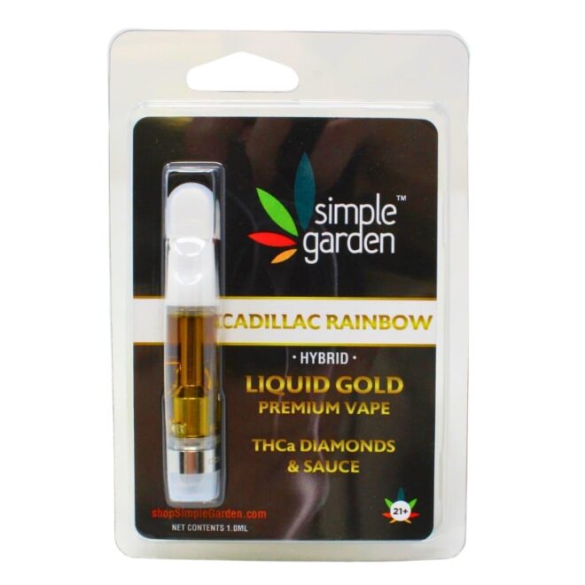 THCa Diamond Liquid Gold Premium Vape Cartridge (1ml) - Cadillac Rainbow (Hybrid)