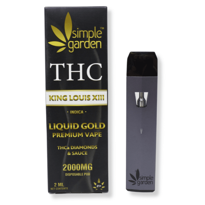 2000mg THCa Diamonds + Sauce Liquid Gold Disposable Vape - King Louis XIII (Indica)