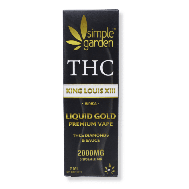 2000mg THCa Diamonds + Sauce Liquid Gold Disposable Vape - King Louis XIII (Indica) - Image 3
