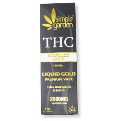 2000mg THCa Diamonds + Sauce Liquid Gold Disposable Vape - Acapulco Gold (Sativa)