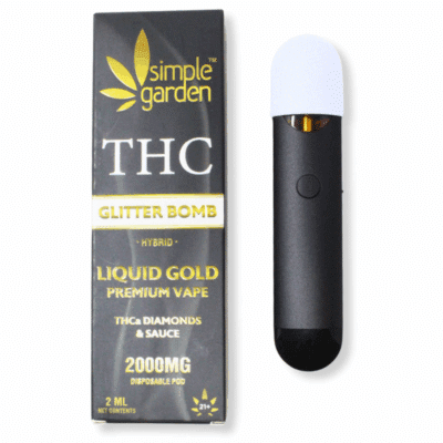 2000mg THCa Diamonds + Sauce Liquid Gold Disposable Vape - Glitter Bomb (Hybrid)