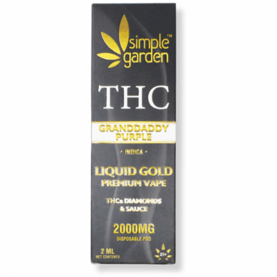 2000mg THCa Diamonds + Sauce Liquid Gold Disposable Vape - Granddaddy Purple (Indica)