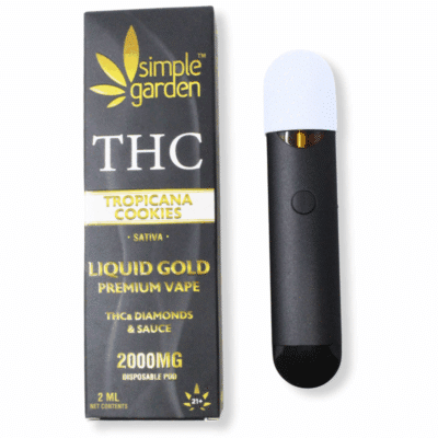 2000mg THCa Diamonds + Sauce Liquid Gold Disposable Vape - Tropicana Cookies (Sativa)