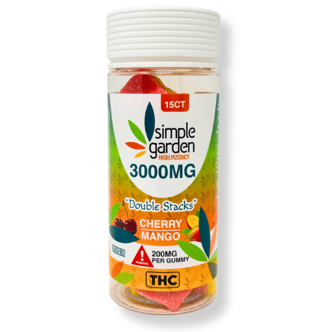 3000mg Double-Stacked Gummies - Delta-9 + Delta-8 + THCp (200mg each - 15 Count) - Cherry-Mango - Image 4
