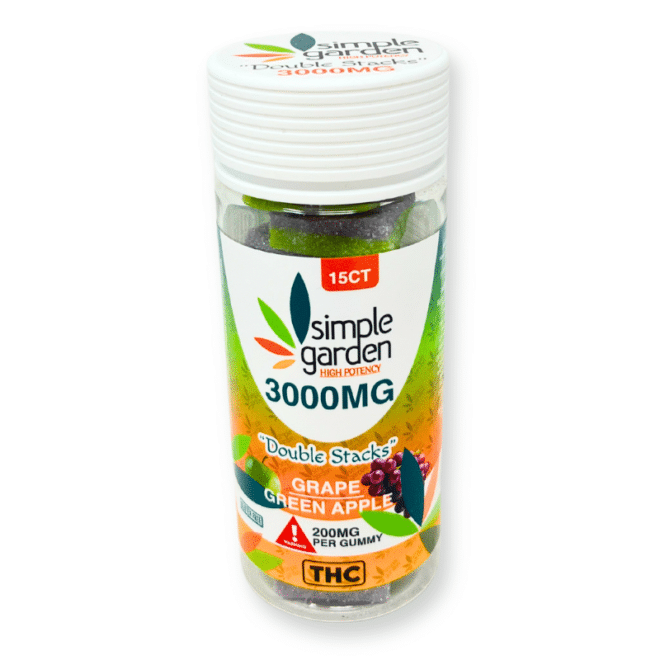 3000mg Double-Stacked Gummies - Delta-9 + Delta-8 + THCp (200mg each - 15 Count) - Grape-Green Apple - Image 4