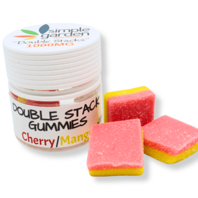 1000mg Double-Stacked Gummies - Delta-9 + Delta-8 + THCp (200mg each) - 5 Count (Cherry/Mango)