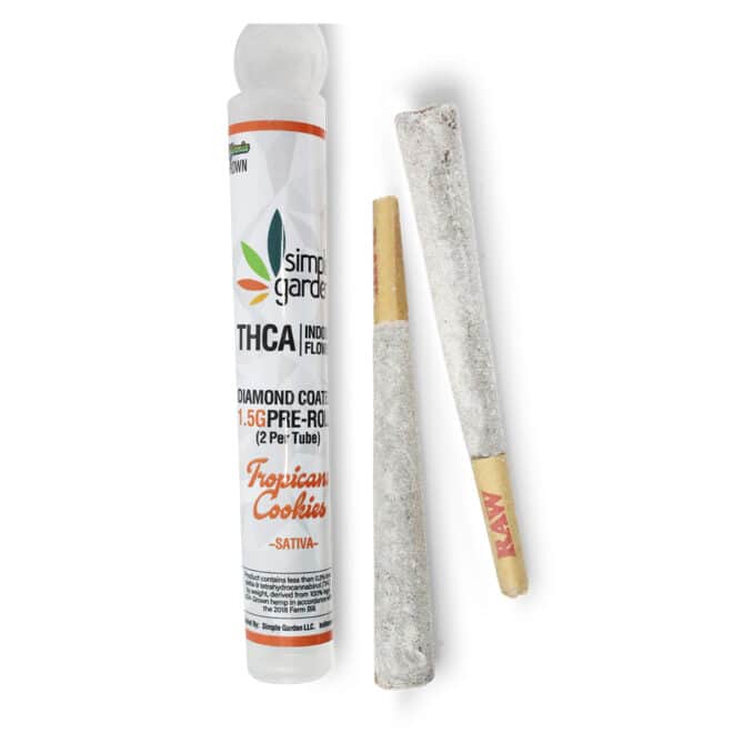 1.5g THCa Diamond-Coated Flower Pre-Roll 2pack – Tropicana Cookies (Sativa)