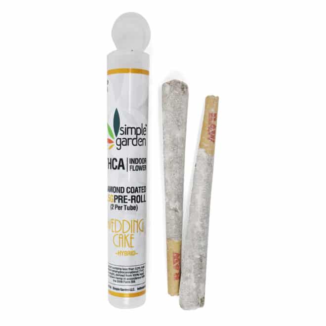 1.5g THCa Diamond-Coated Flower Pre-Roll 2pack – Wedding Cake (Hybrid)