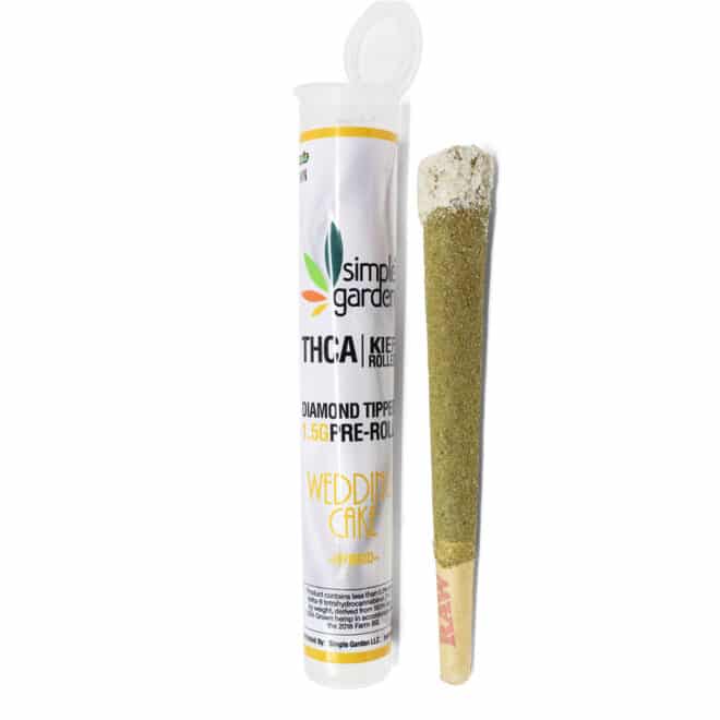 1.5G THCa Kief-Rolled Diamond-Tipped Flower Single Pre-Roll – Wedding Cake (Hybrid)