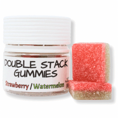 200mg Double-Stacked Gummies - Delta-9 THC (40mg each - 5 Count) - Strawberry-Watermelon