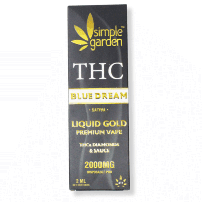 2000mg THCa Diamonds + Sauce Liquid Gold Disposable Vape - Blue Dream (Sativa)