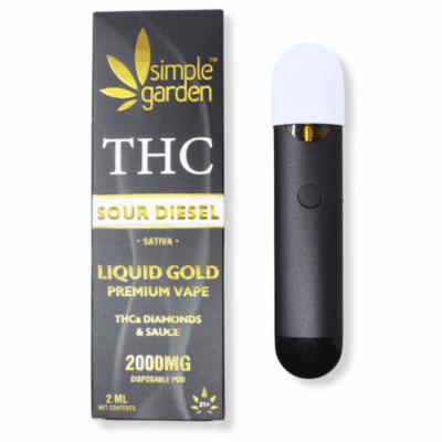 2000mg THCa Diamonds + Sauce Liquid Gold Disposable Vape - Sour Diesel (Sativa)