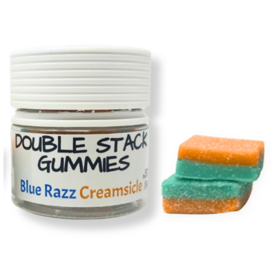 200mg Double-Stacked Gummies - Delta-9 THC (40mg each - 5 Count) - Blue Razz-Creamsicle