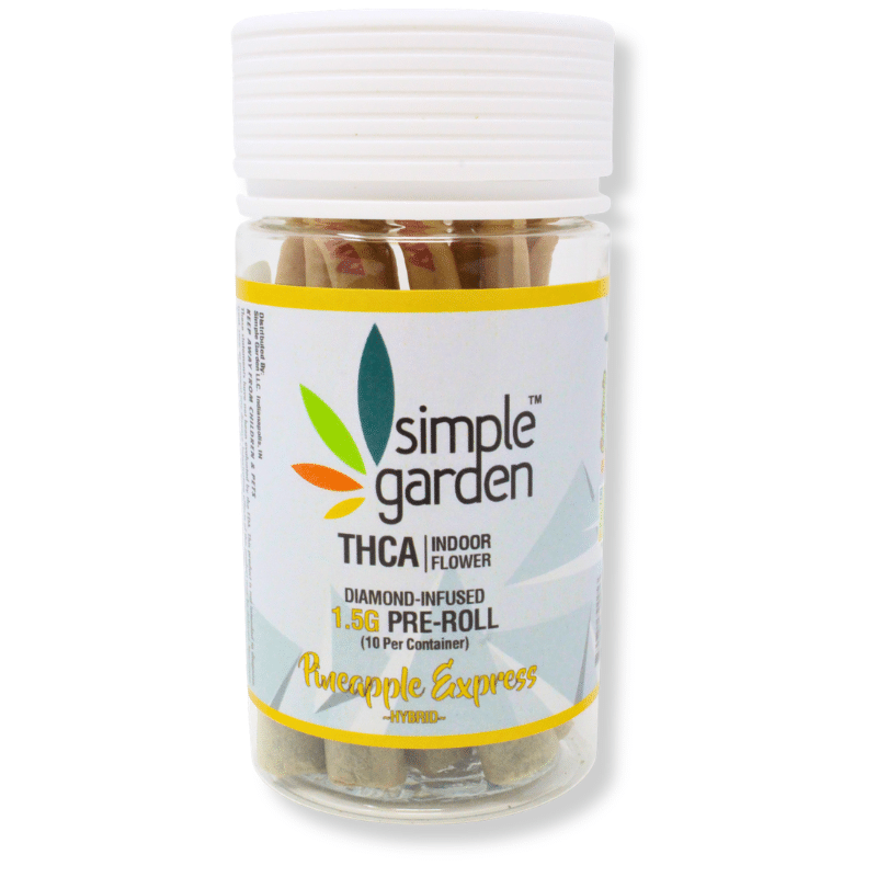 1.5G THCa Diamond-Infused Flower 10-Pack Pre-Roll – Pineapple Express (Hybrid) - Image 2