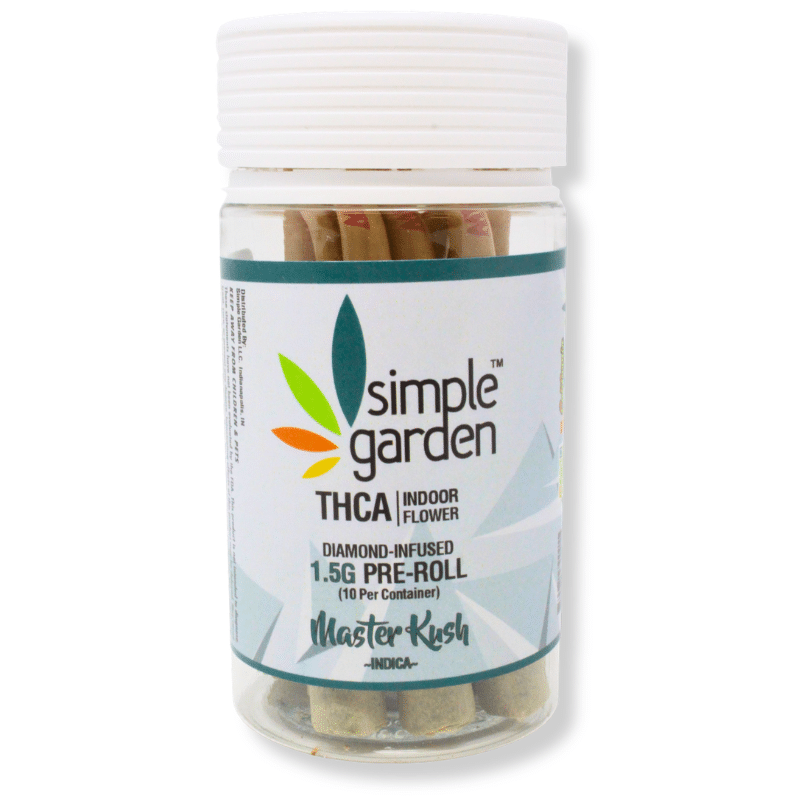 1.5G THCa Diamond-Infused Flower 10-Pack Pre-Roll – Master Kush (Indica) - Image 2