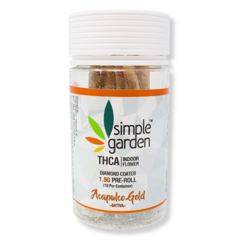 1.5G THCa Diamond-Coated Flower 10-Pack Pre-Roll – Acapulco Gold (Sativa) - Image 2