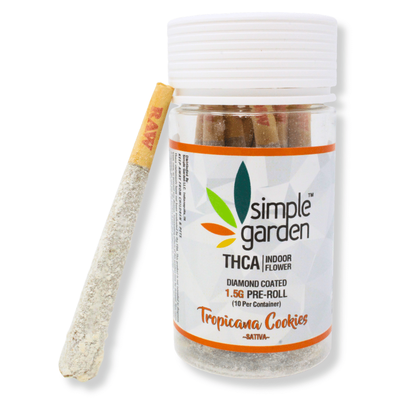 1.5G THCa Diamond-Coated Flower 10-Pack Pre-Roll – Tropicana Cookies (Sativa)