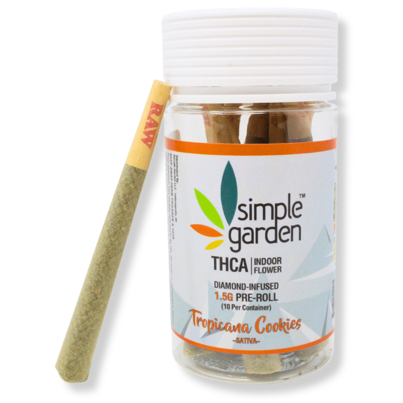 1.5G THCa Diamond-Infused Flower 10-Pack Pre-Roll – Tropicana Cookies (Sativa)